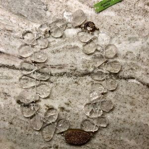 Quartz & Gold Druzy Pendant Necklace